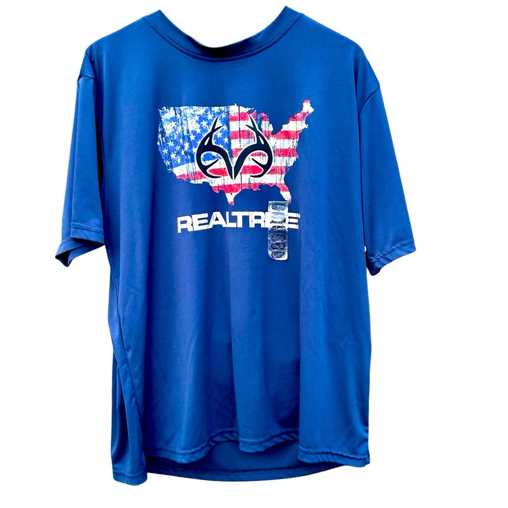 New Realtree Shirt American Flag Deer Horn Staghorn Creek Sz. Large